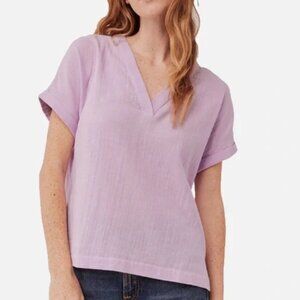 Pact Coastal Gauze V-Neck Top Lilac M/L